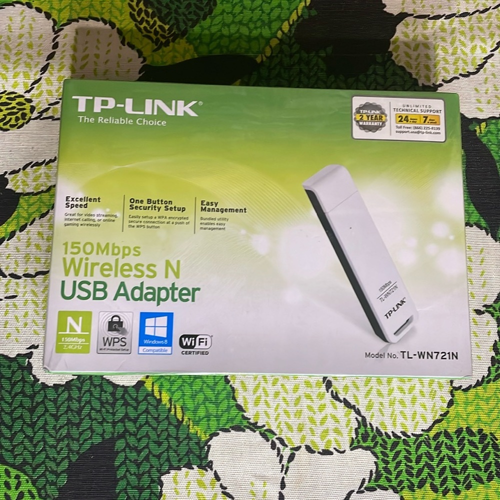 TP-Link Wireless N150 USB Adapter 150Mbps w/WPS Button WEP, WPA/WPA2 TL-WN727N